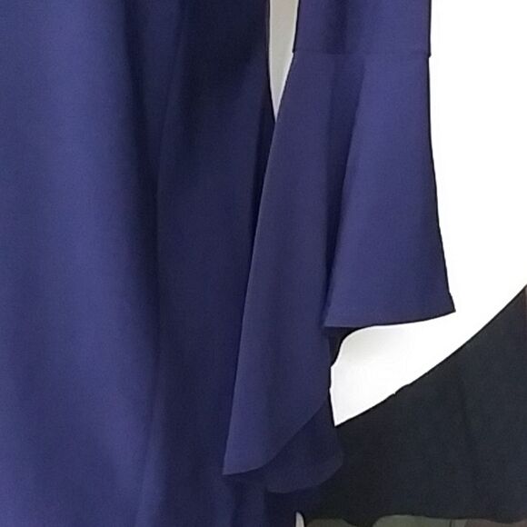 Slinky Brand Navy Blue Long Top or Micro Mini Dress Flared Bell Sleeves … - Picture 7 of 10